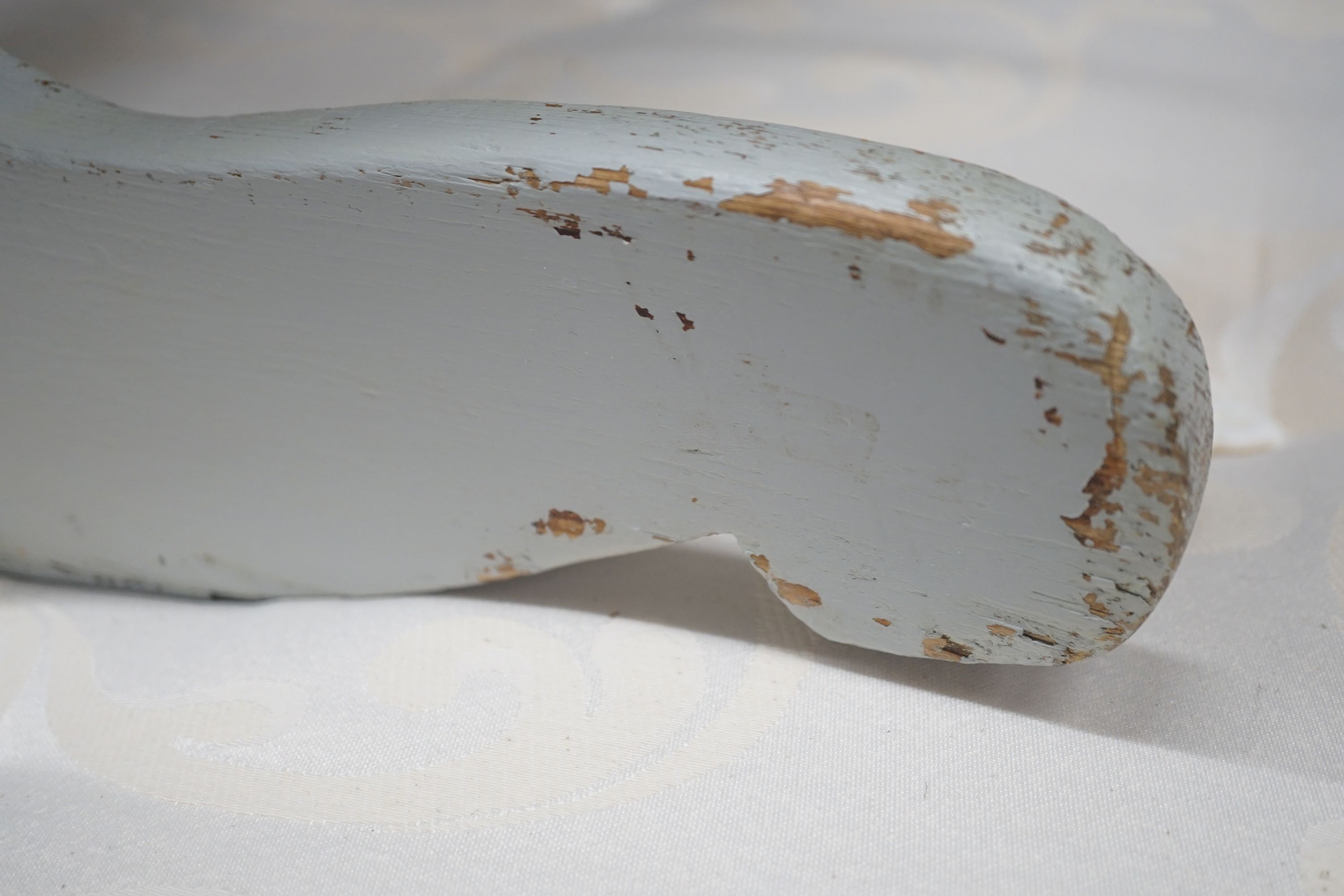 A 19th century Continental painted pine rocking crib, length 94cm width 85cm